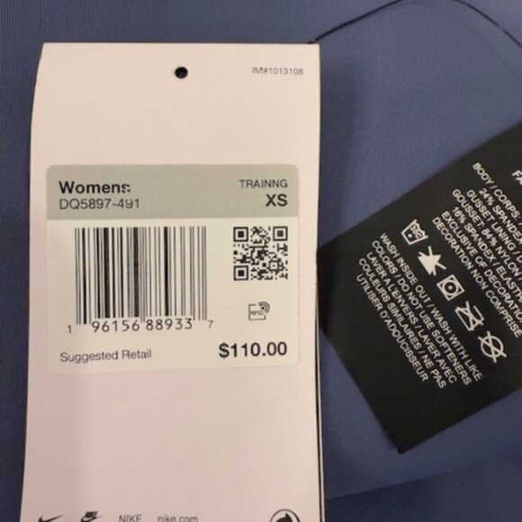 Nike Universa Leggings Medium Support Moisture-Wicking Versatile Fabric Blue NWT - Picture 10 of 10